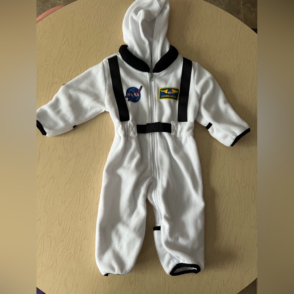 NASA cozy fleece onesie with hood, 3-6 month old